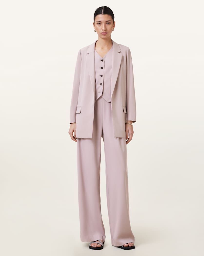 all saints Aleida Lightweight Tri Blazer Mauve Chalk Pink