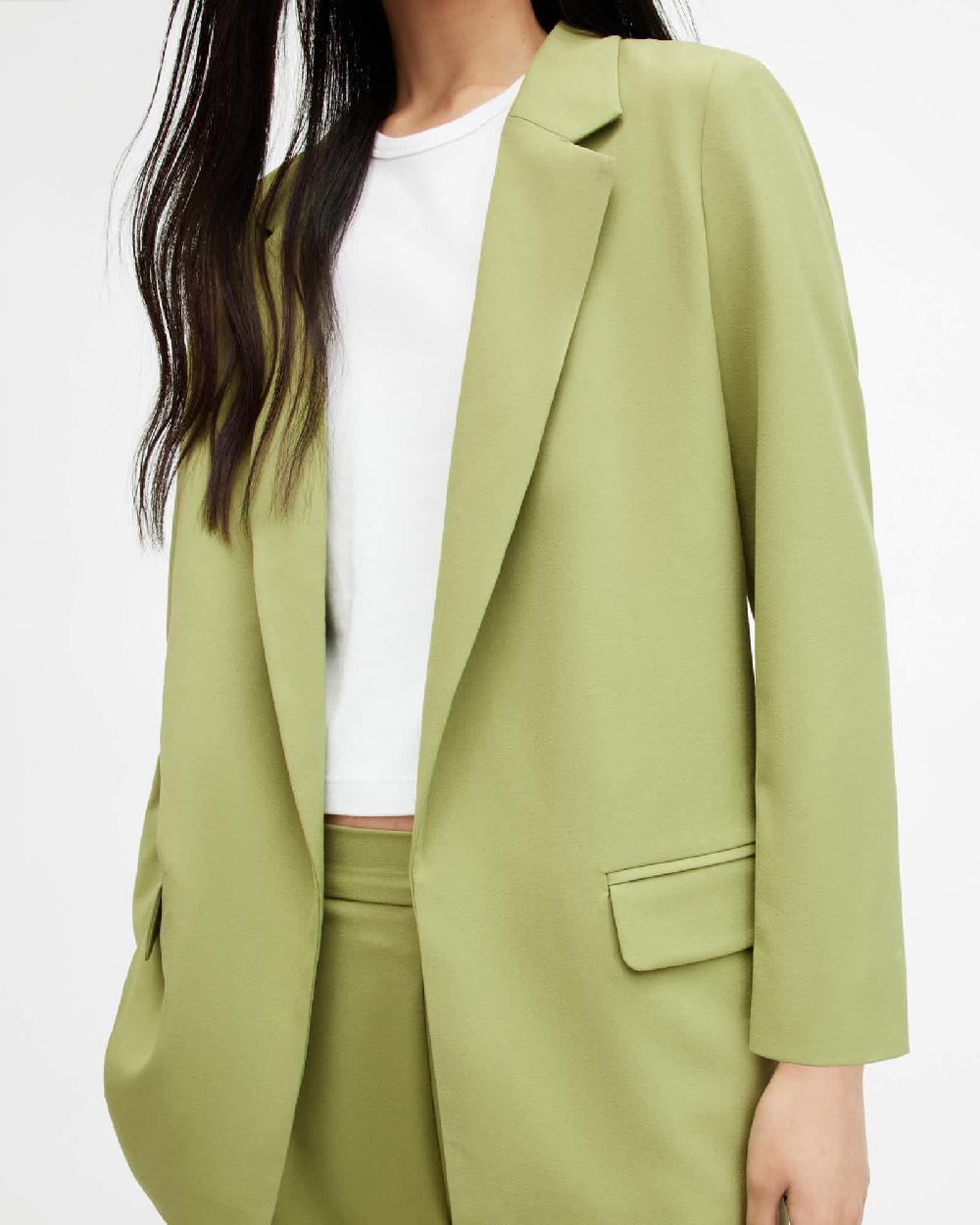 All Saints Aleida Lightweight Tri Blazer Olive Green