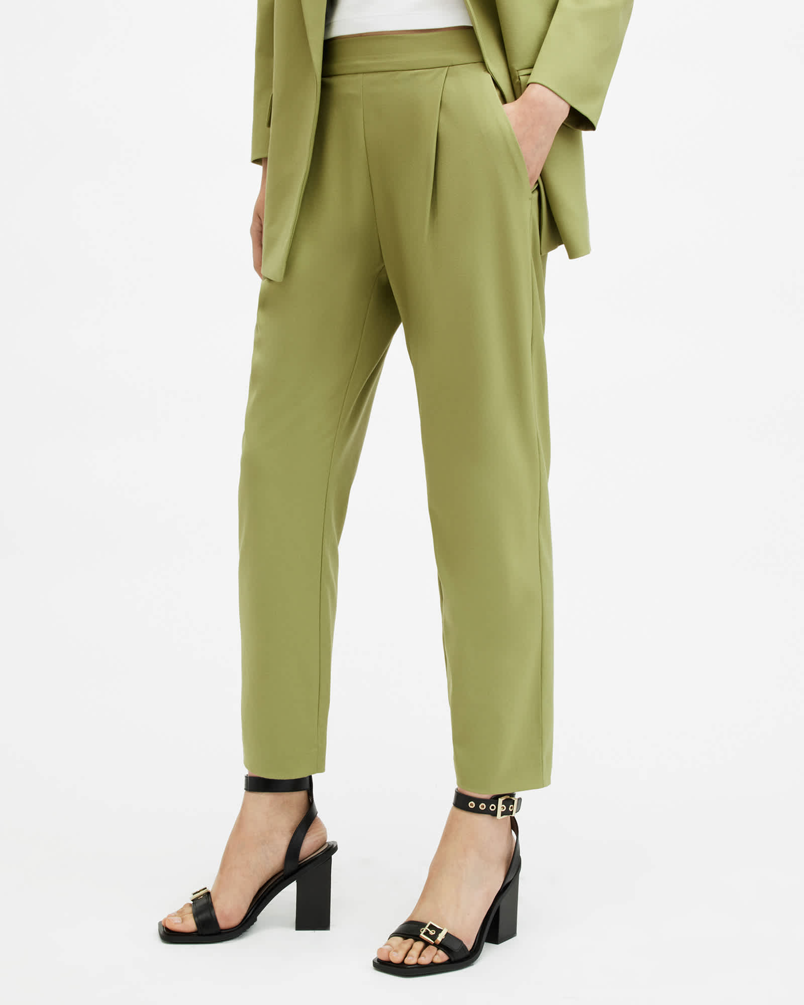 All Saints Aleida Lightweight Tri Pants Olive Green