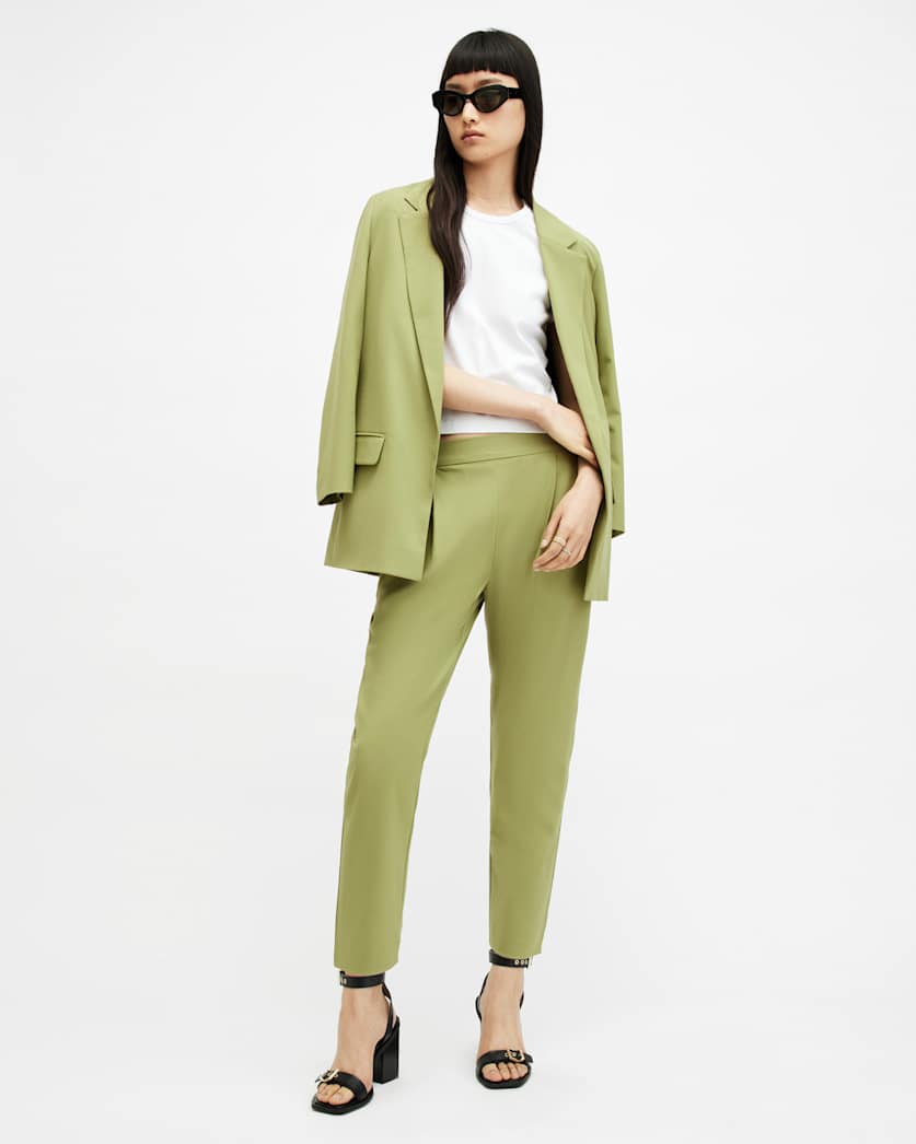 all saints Aleida Lightweight Tri Pants Olive Green