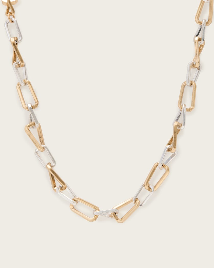 all saints Ada Chunky Link Necklace Gold Mix