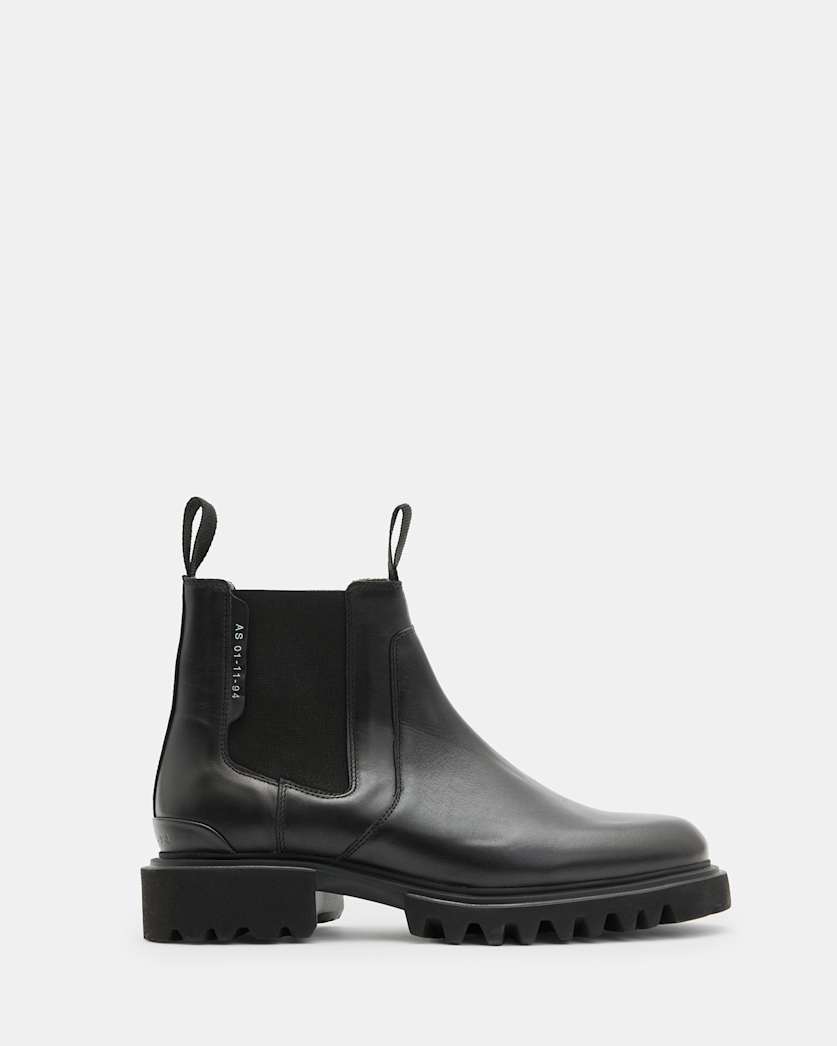 all saints Ada Leather Ankle Boots Black