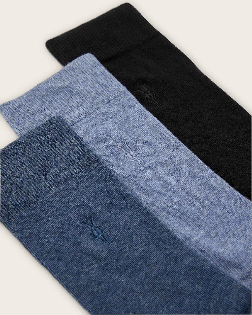 All Saints Adan Multi Pack Socks BLUE/BLACK/BLUE