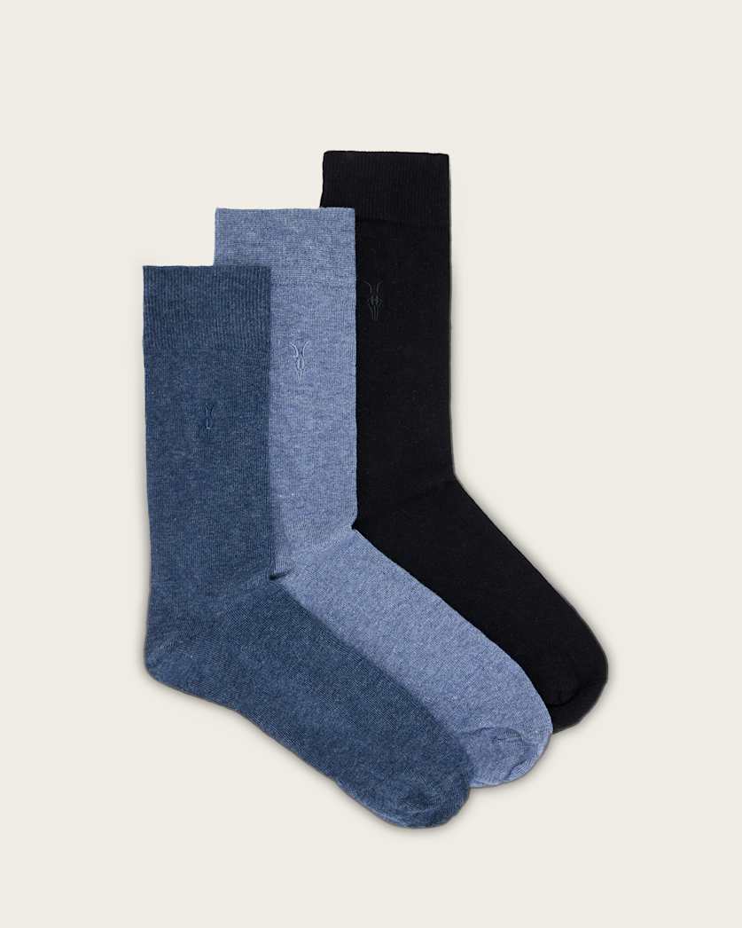 all saints Adan Multi Pack Socks BLUE/BLACK/BLUE