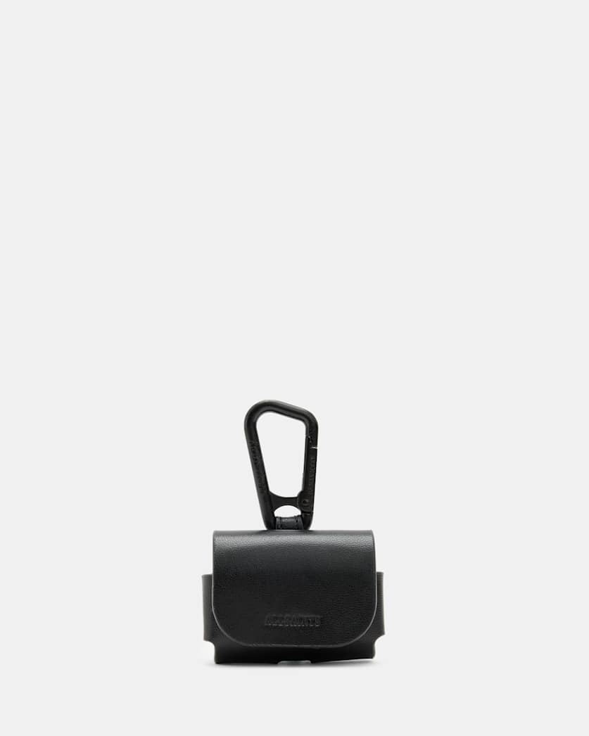 all saints AirPod Leather Case Black