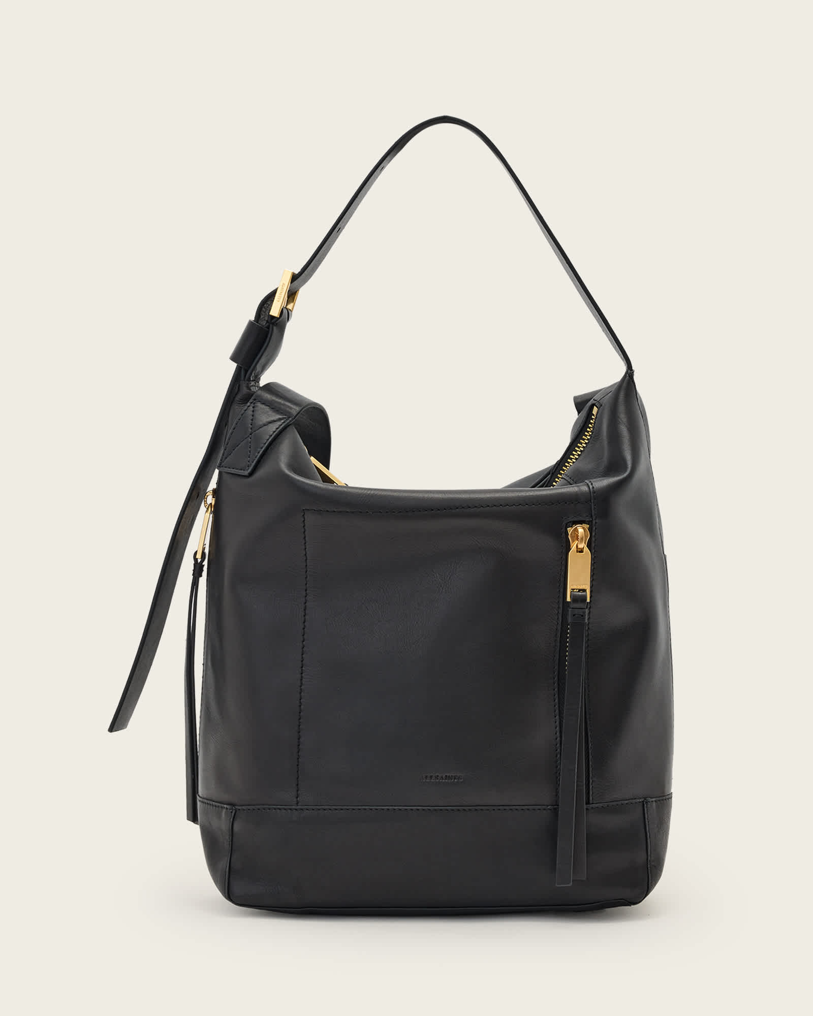 All Saints Alba Leather Backpack Black