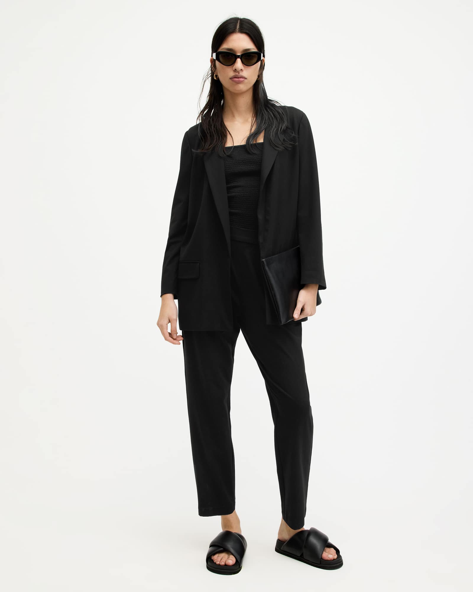 All Saints Aleida Jersey Blazer Black