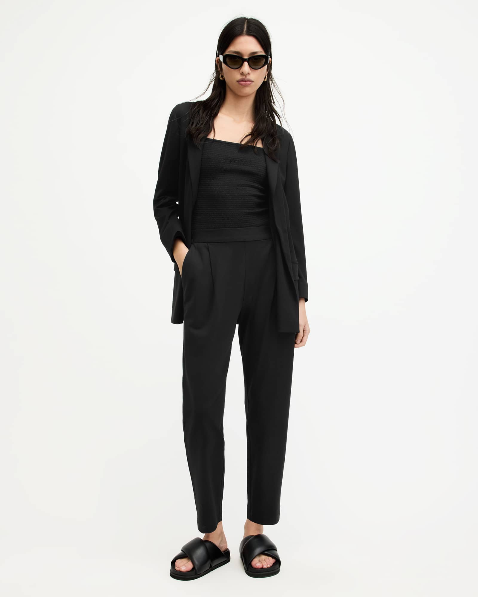 All Saints Aleida Jersey Blazer Black