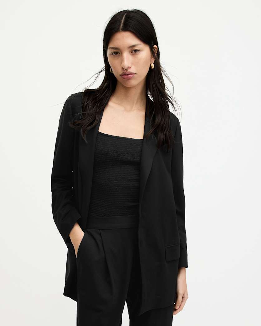 all saints Aleida Jersey Blazer Black