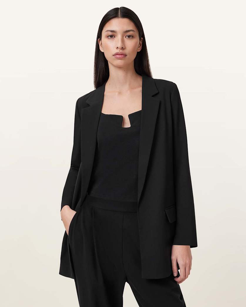 all saints Aleida Lightweight Tri Blazer Black