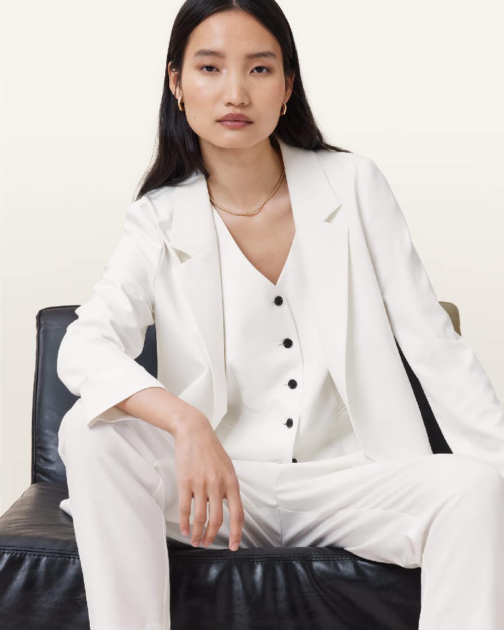 All Saints Aleida Lightweight Tri Blazer White