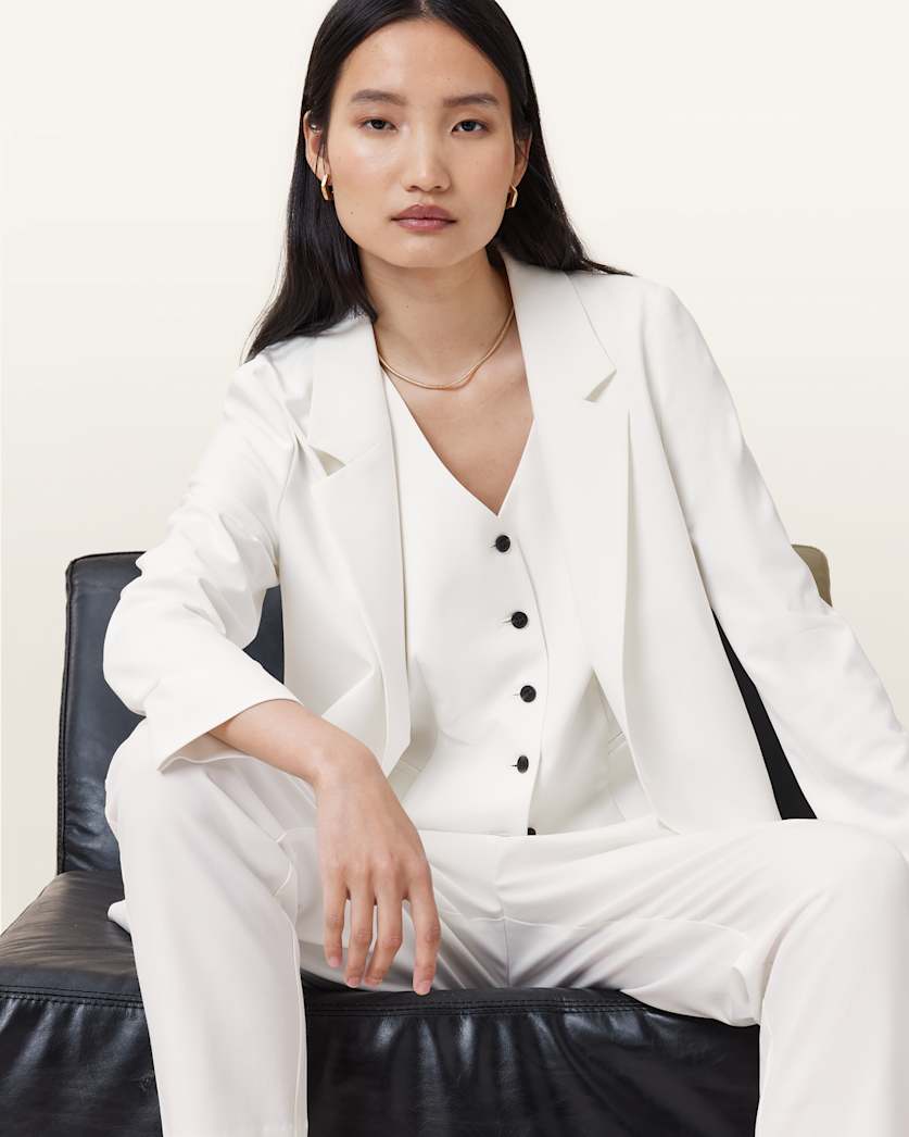 all saints Aleida Lightweight Tri Blazer White