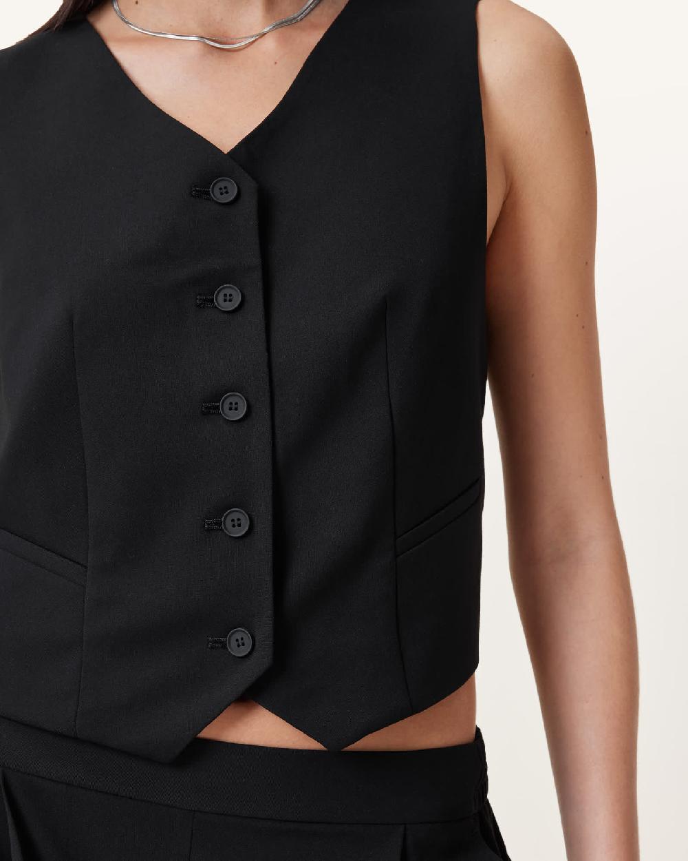 All Saints Aleida Lightweight Tri Vest Black