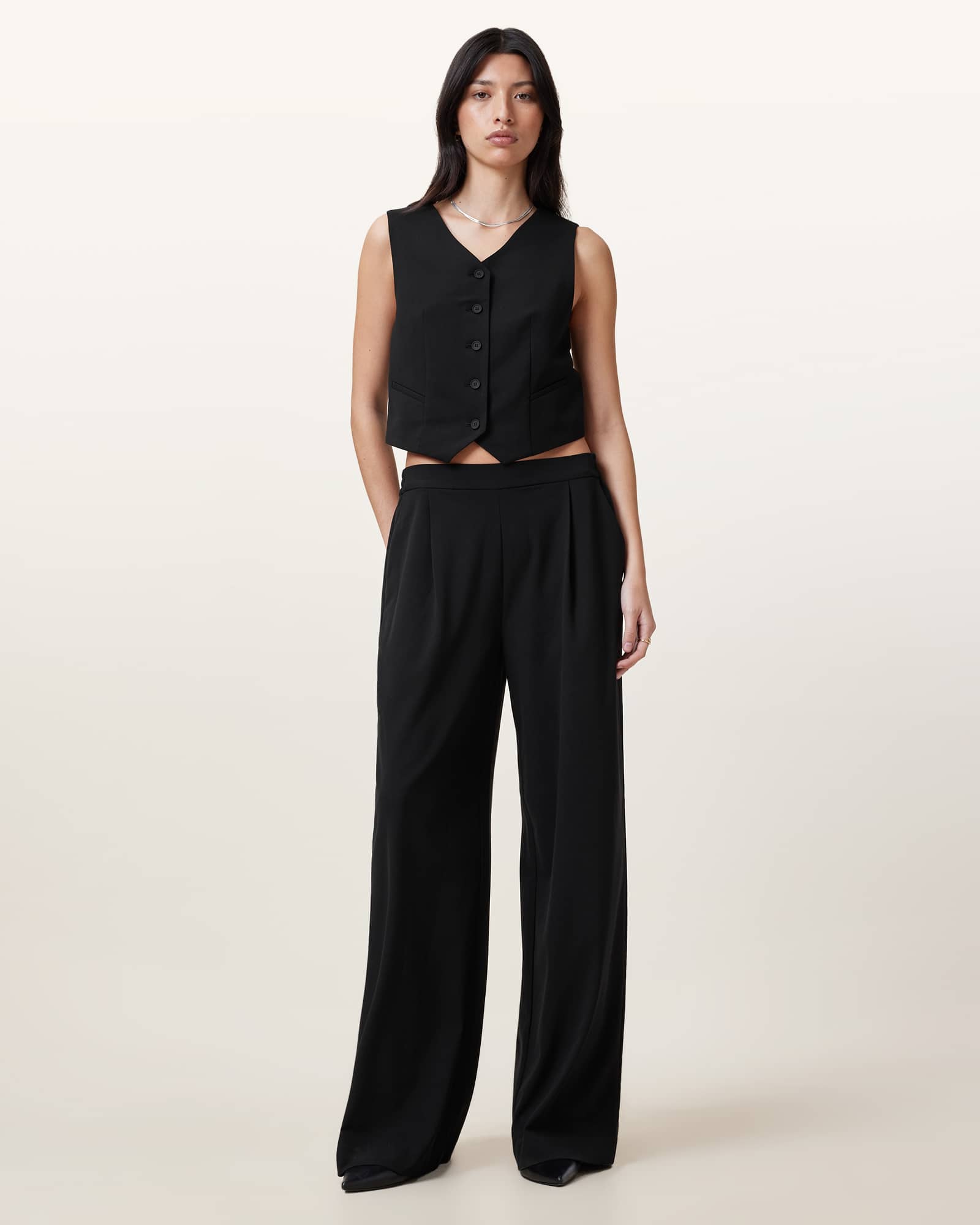 All Saints Aleida Lightweight Tri Vest Black