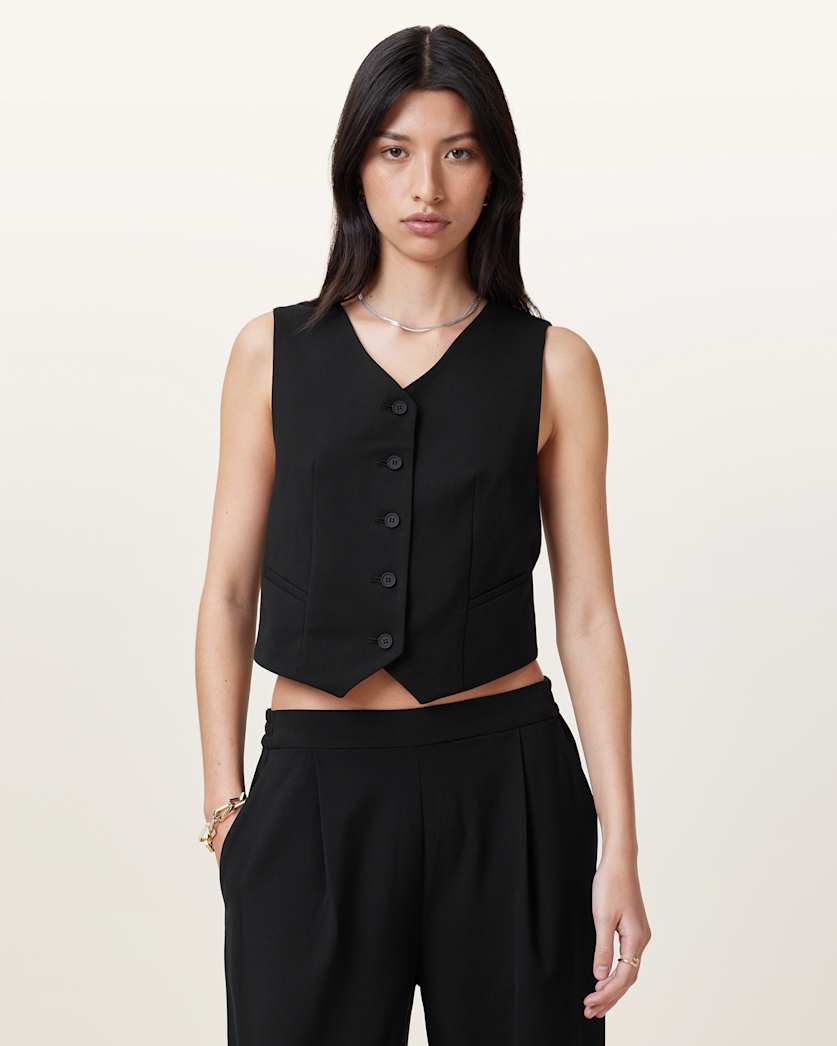 All Saints Aleida Lightweight Tri Vest Black