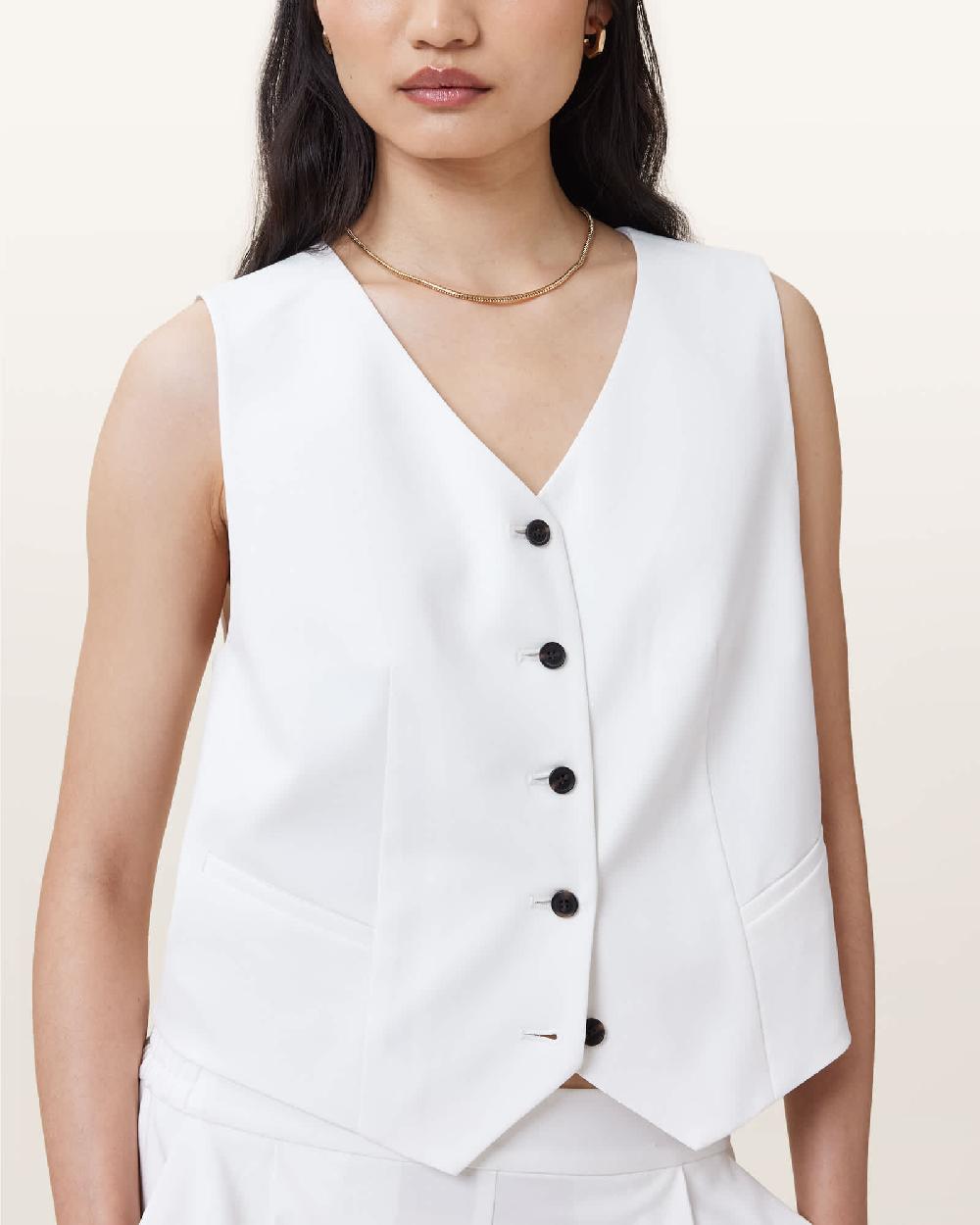 All Saints Aleida Lightweight Tri Vest White