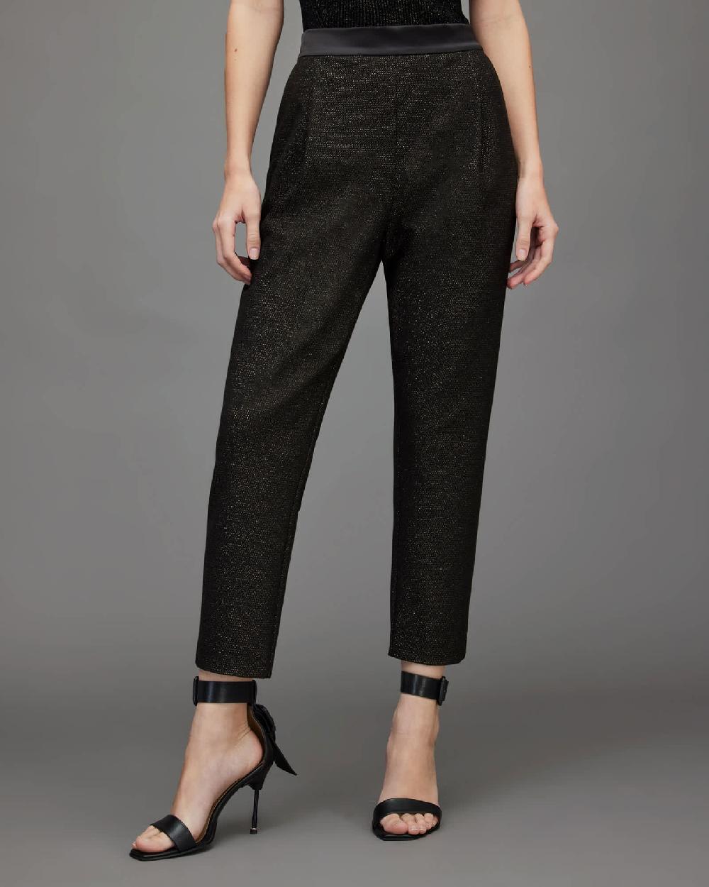 All Saints Aleida Shimmer Pants Black