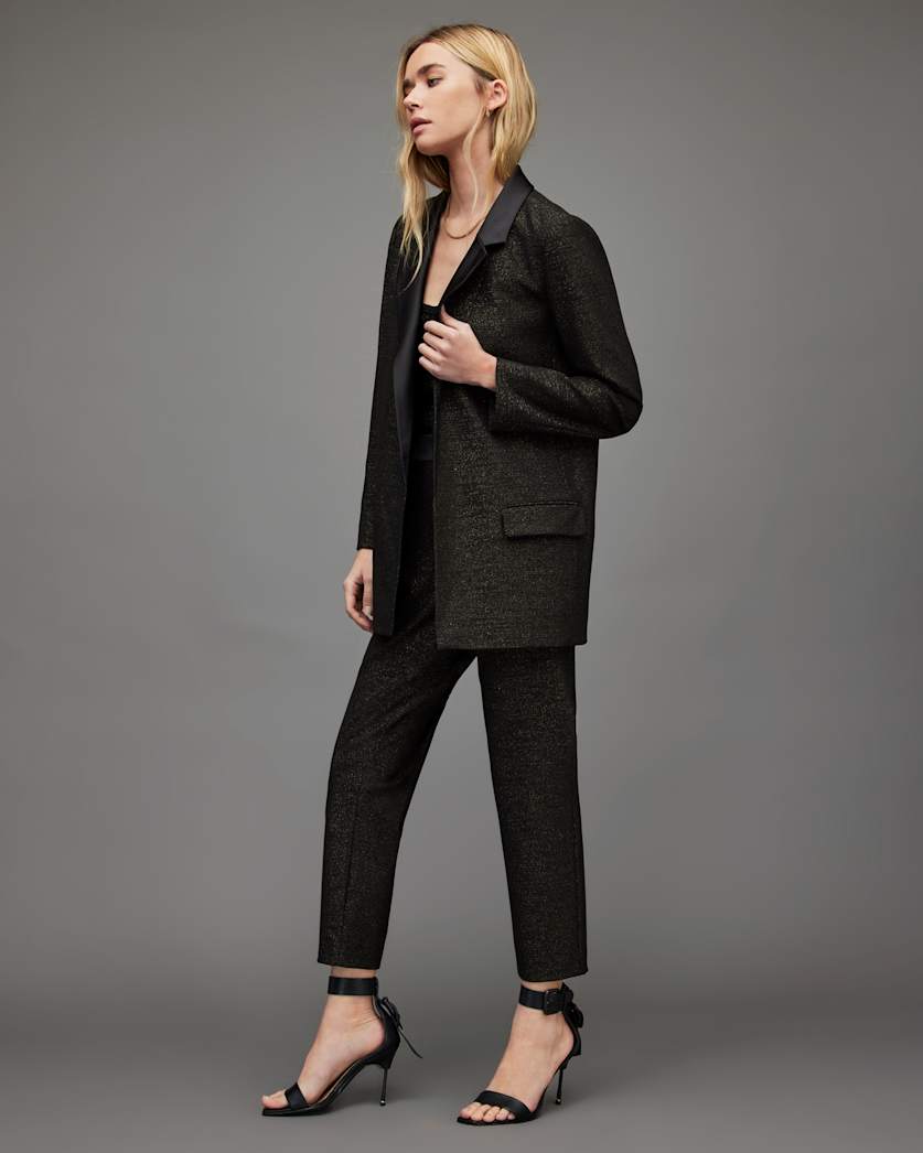 all saints Aleida Shimmer Pants Black