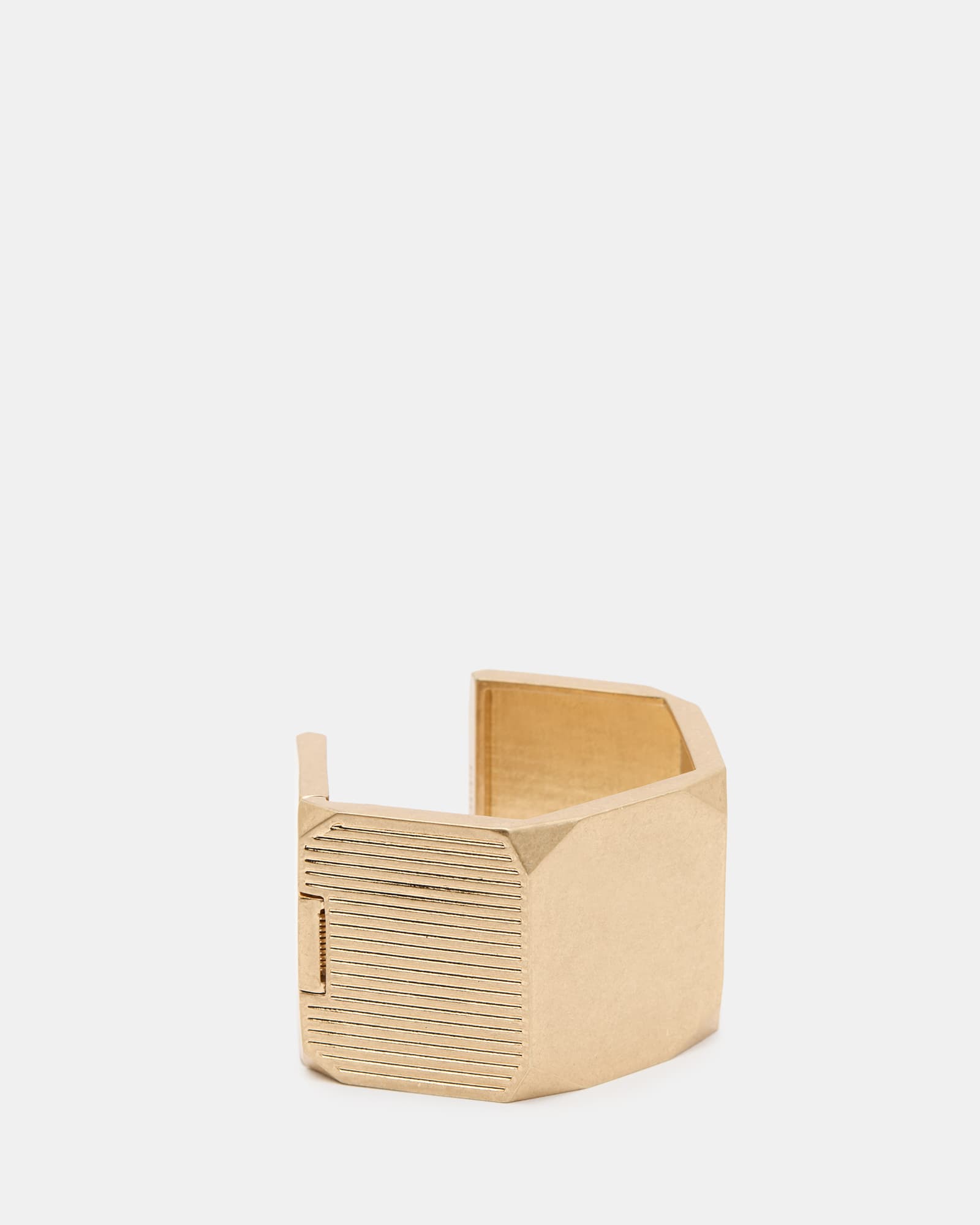 All Saints Alex Hexagon Hinge Bangle Warm Brass