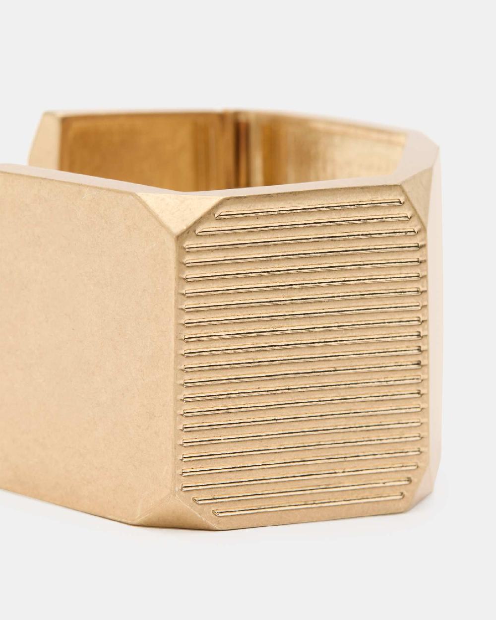 All Saints Alex Hexagon Hinge Bangle Warm Brass