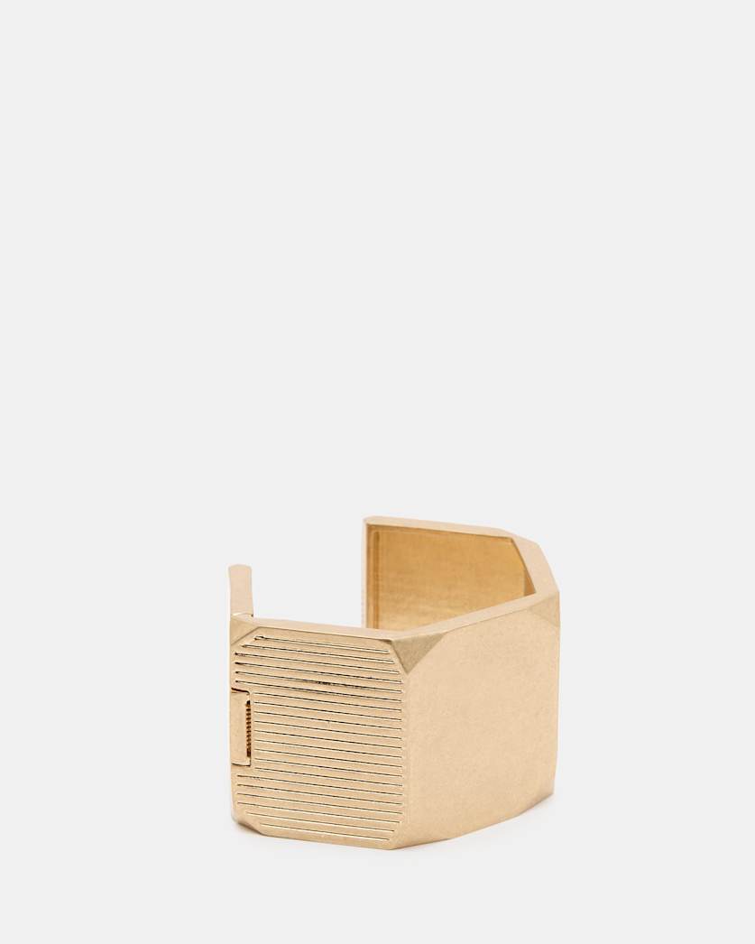 all saints Alex Hexagon Hinge Bangle Warm Brass