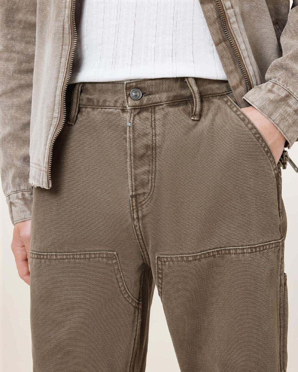 All Saints Alva Denim Carpenter Shorts Baked Brown