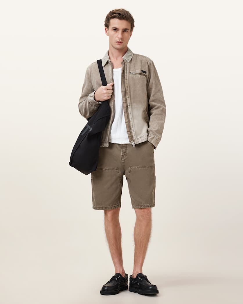 all saints Alva Denim Carpenter Shorts Baked Brown