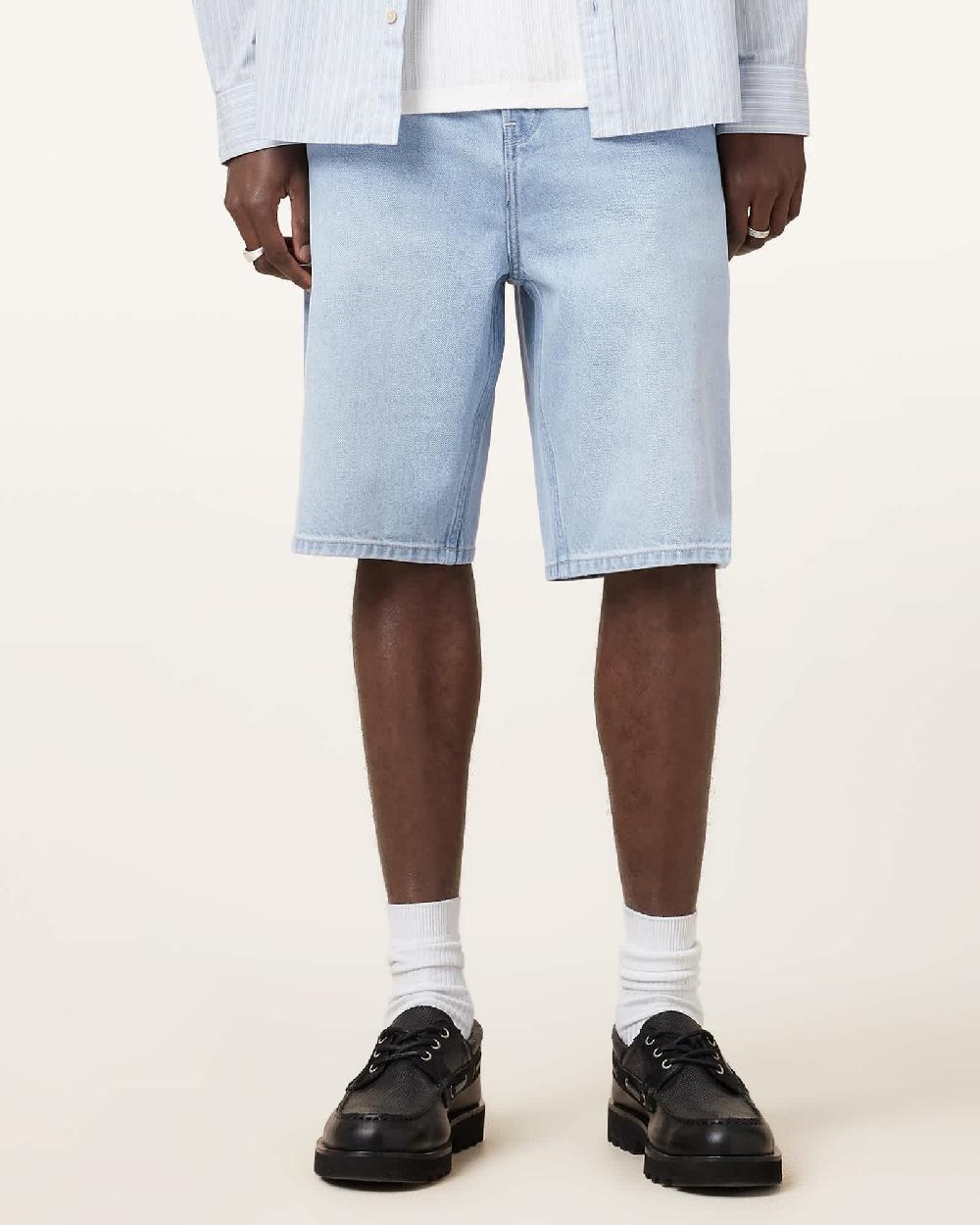 All Saints Alva Denim Shorts Pale Indigo Blue
