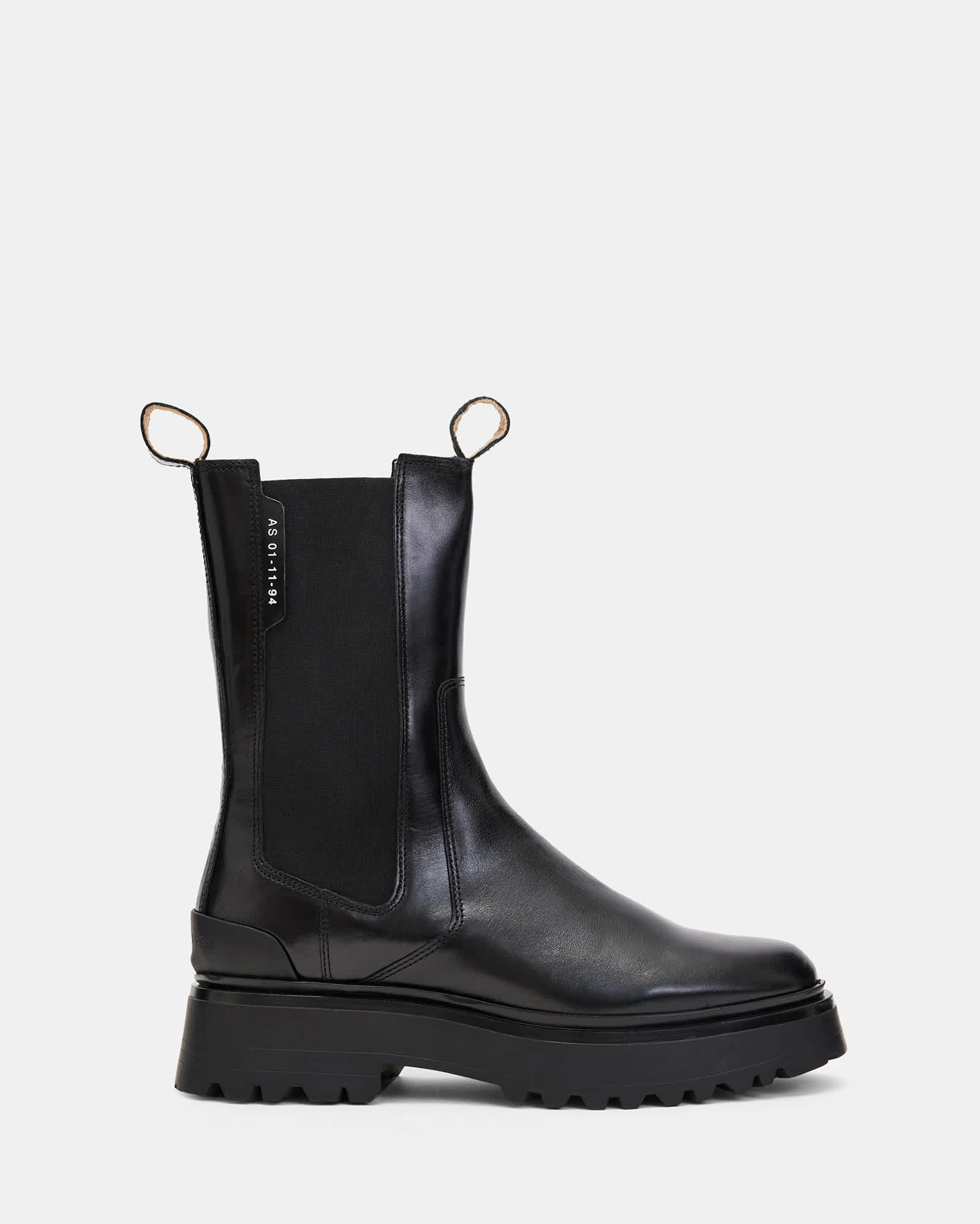 All Saints Amber Leather Boots Black