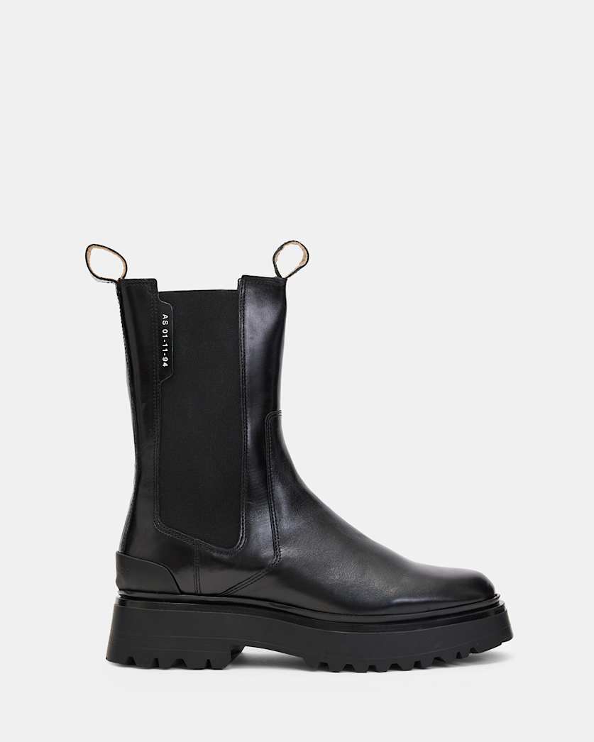all saints Amber Leather Boots Black
