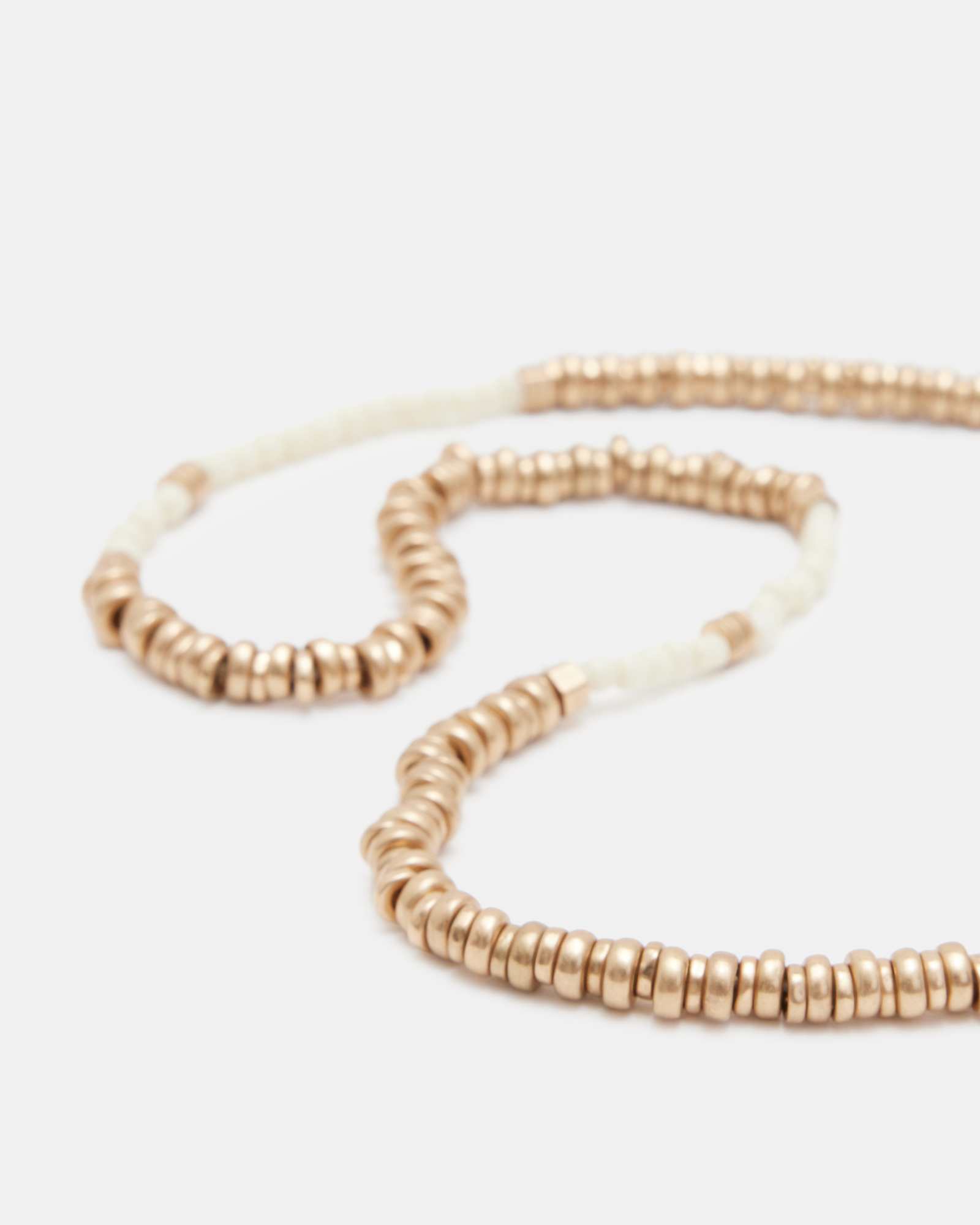 All Saints Amelie Bead Necklace WARM BRASS/CREAM