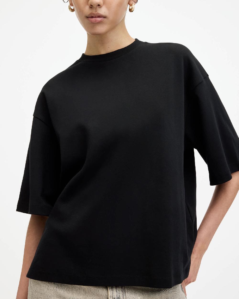 All Saints Amelie Oversized Boxy T-Shirt Black