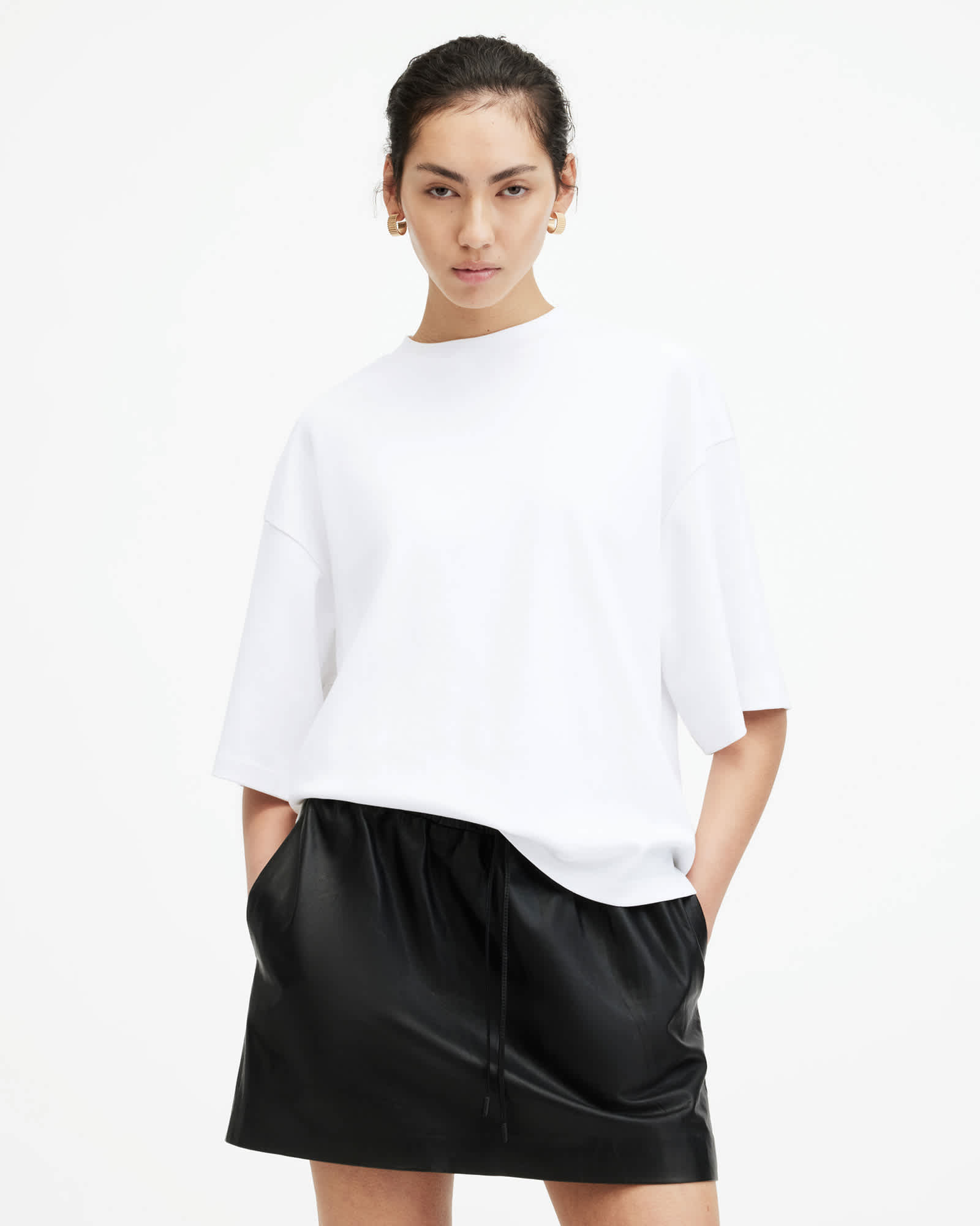 All Saints Amelie Oversized Boxy T-Shirt White