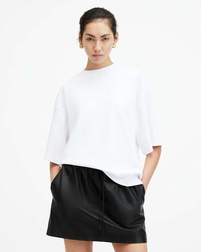 all saints Amelie Oversized Boxy T-Shirt White
