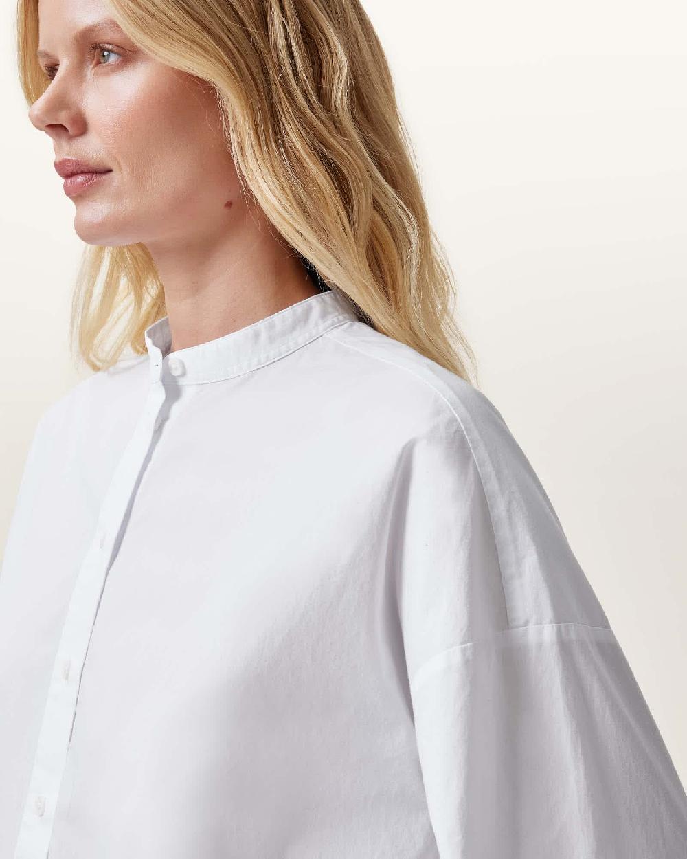 All Saints Ana Relaxed Fit Shirt Optic White