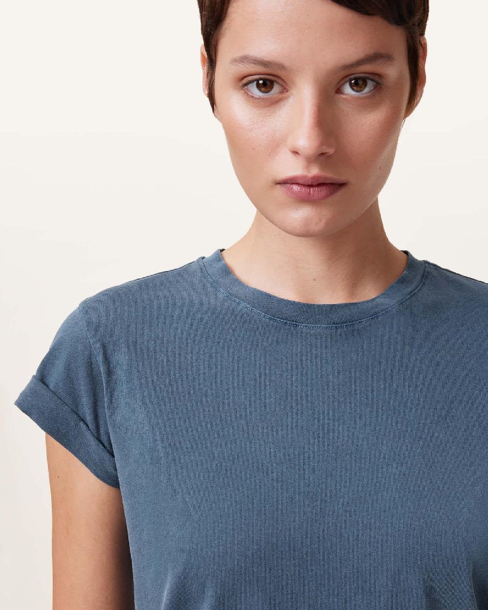 All Saints Anna Crew Neck T-Shirt Oyster Blue