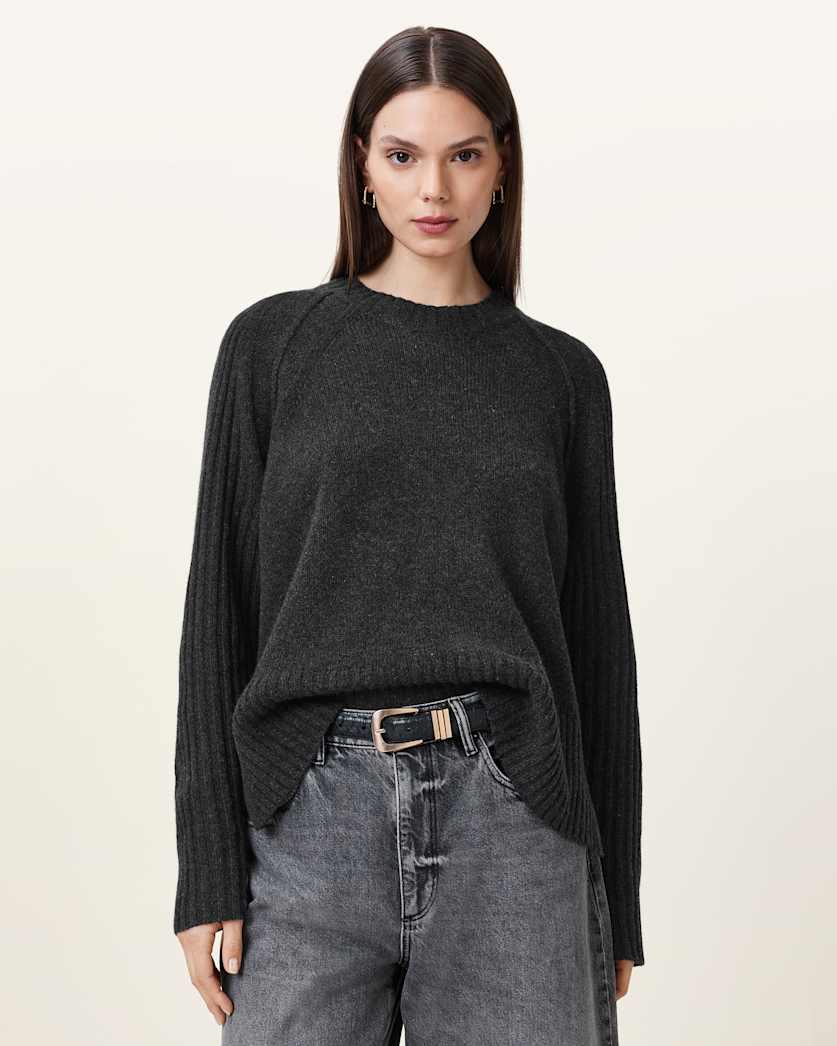 all saints Anthe Wool Sweater Charcoal Grey