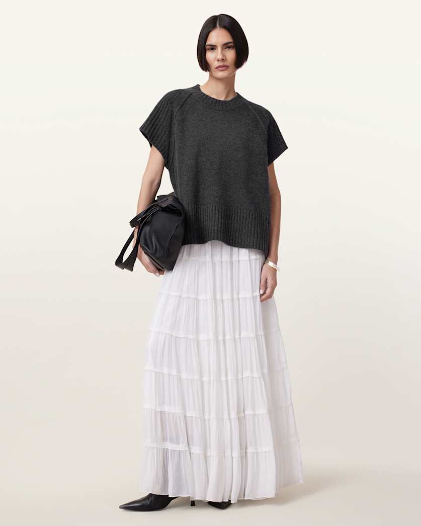 all saints Anthe Wool Tank Top Charcoal Grey