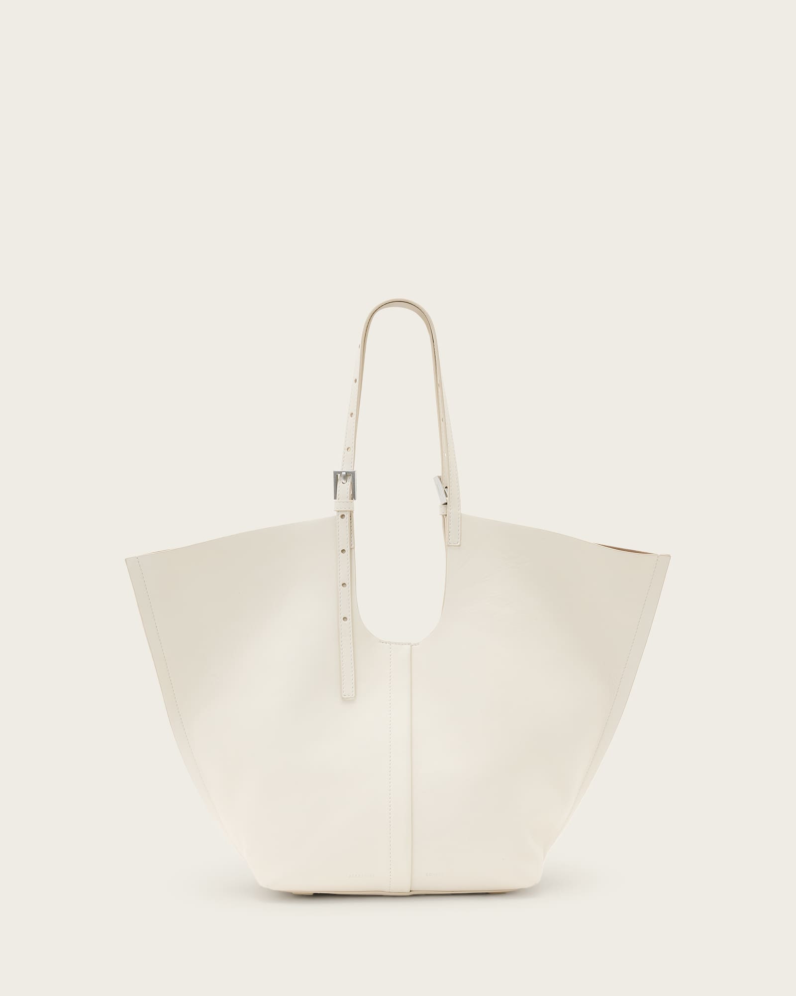 All Saints Ara Leather Tote Bag Birch White