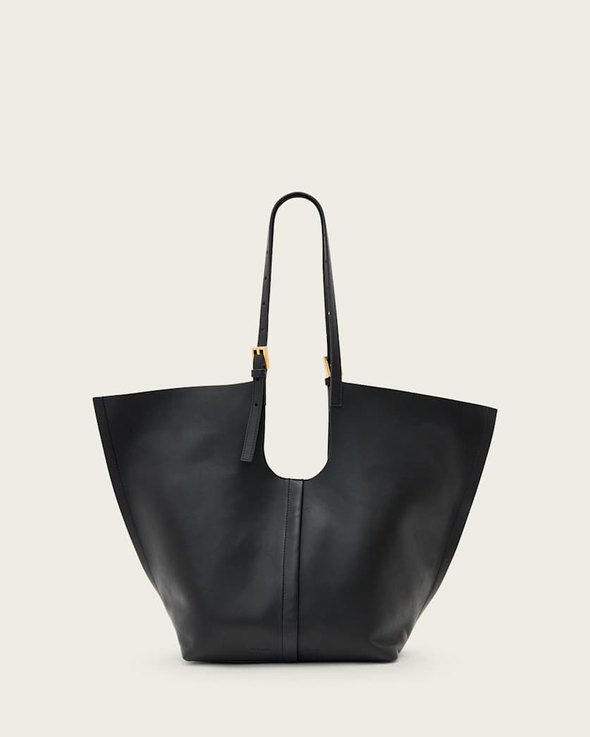 all saints Ara Leather Tote Bag Black