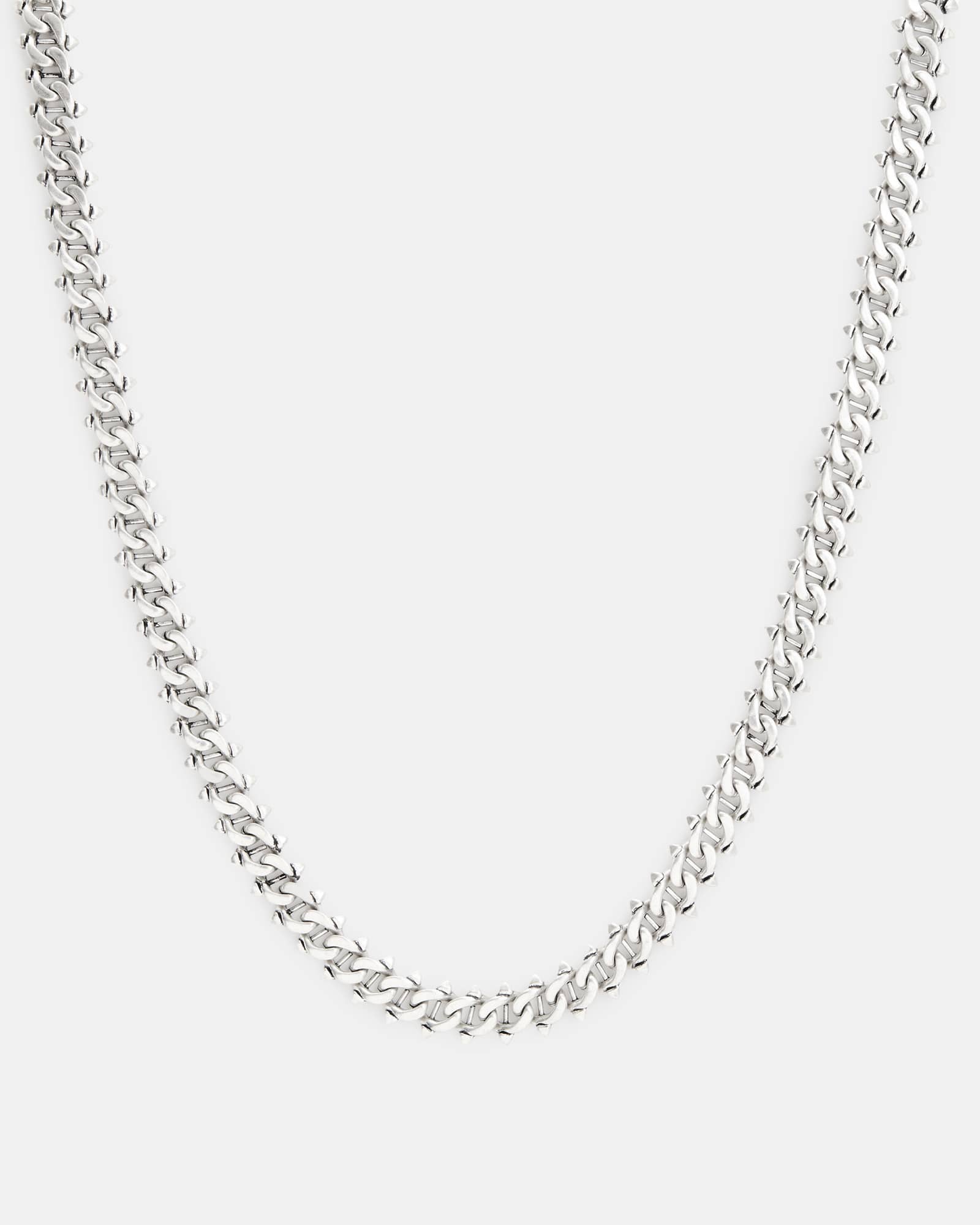 All Saints Arlo Curb Chain Necklace Warm Silver