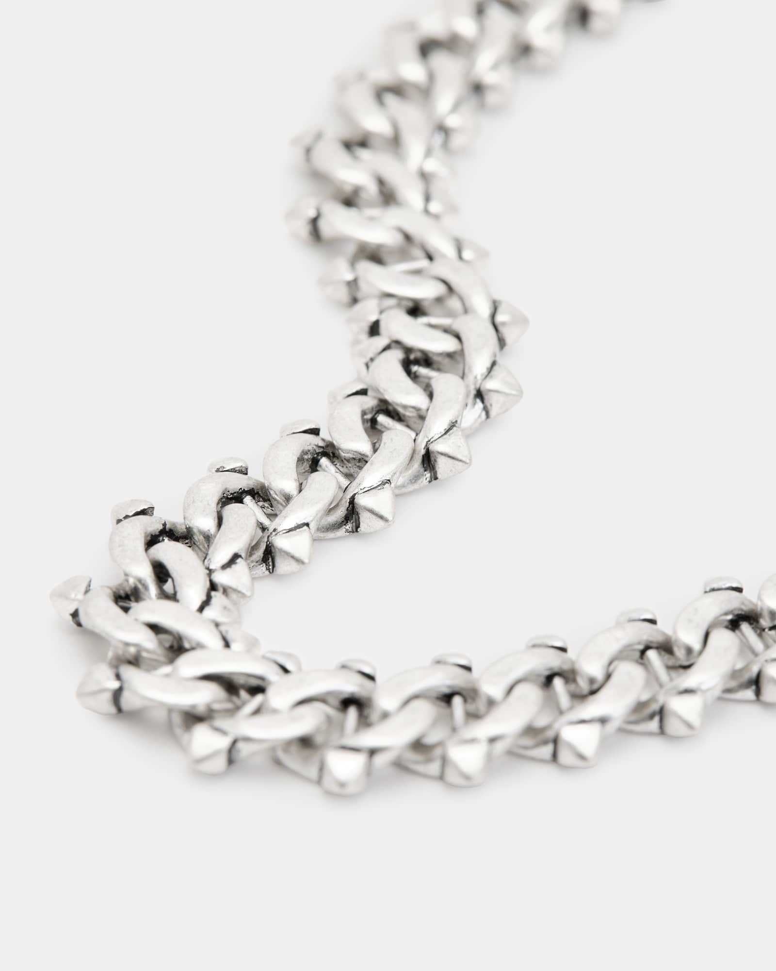 All Saints Arlo Curb Chain Necklace Warm Silver