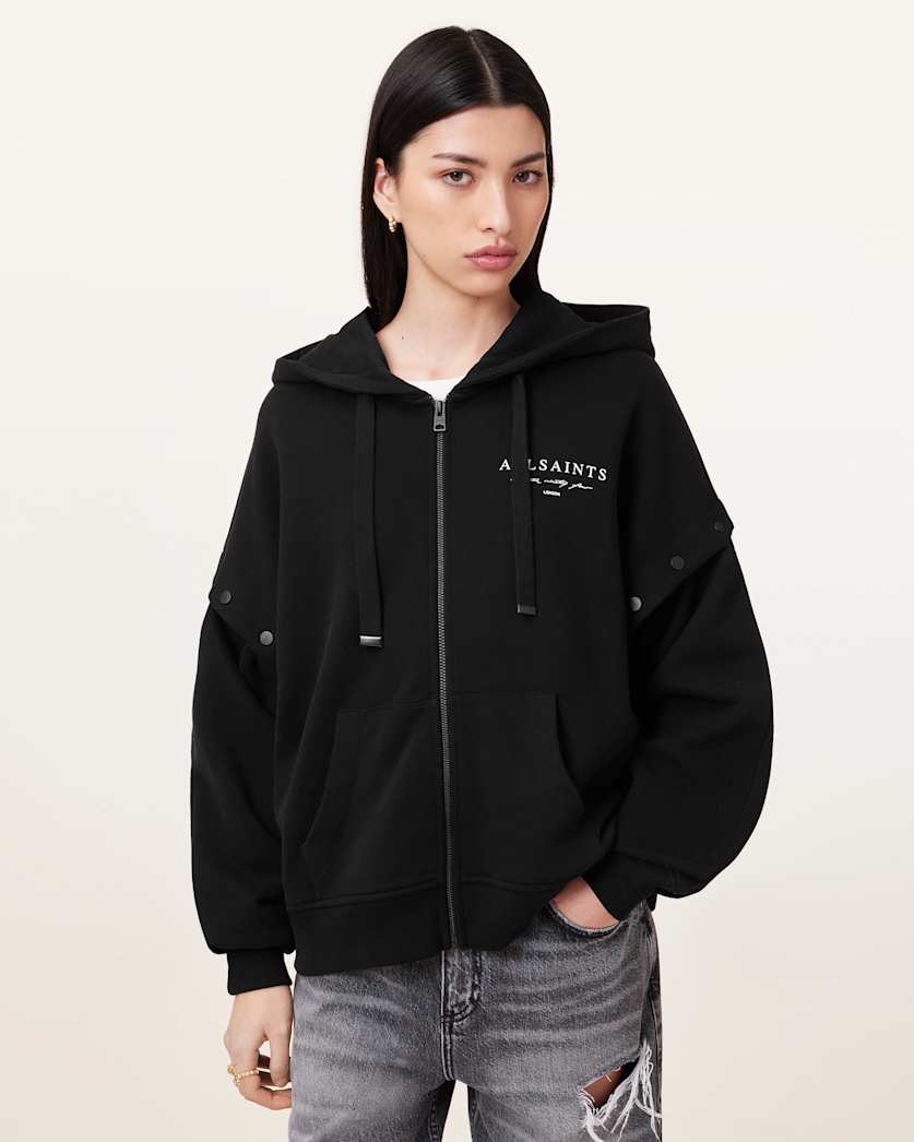 all saints Aroma Amphia Hoodie Black