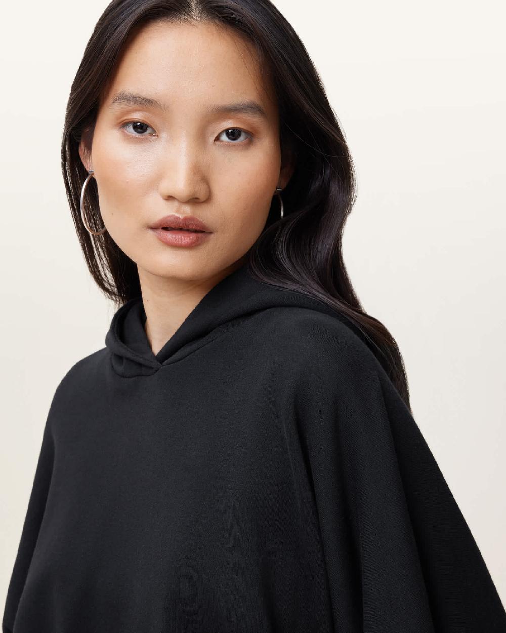 All Saints Artia Relaxed Fit Hoodie Black