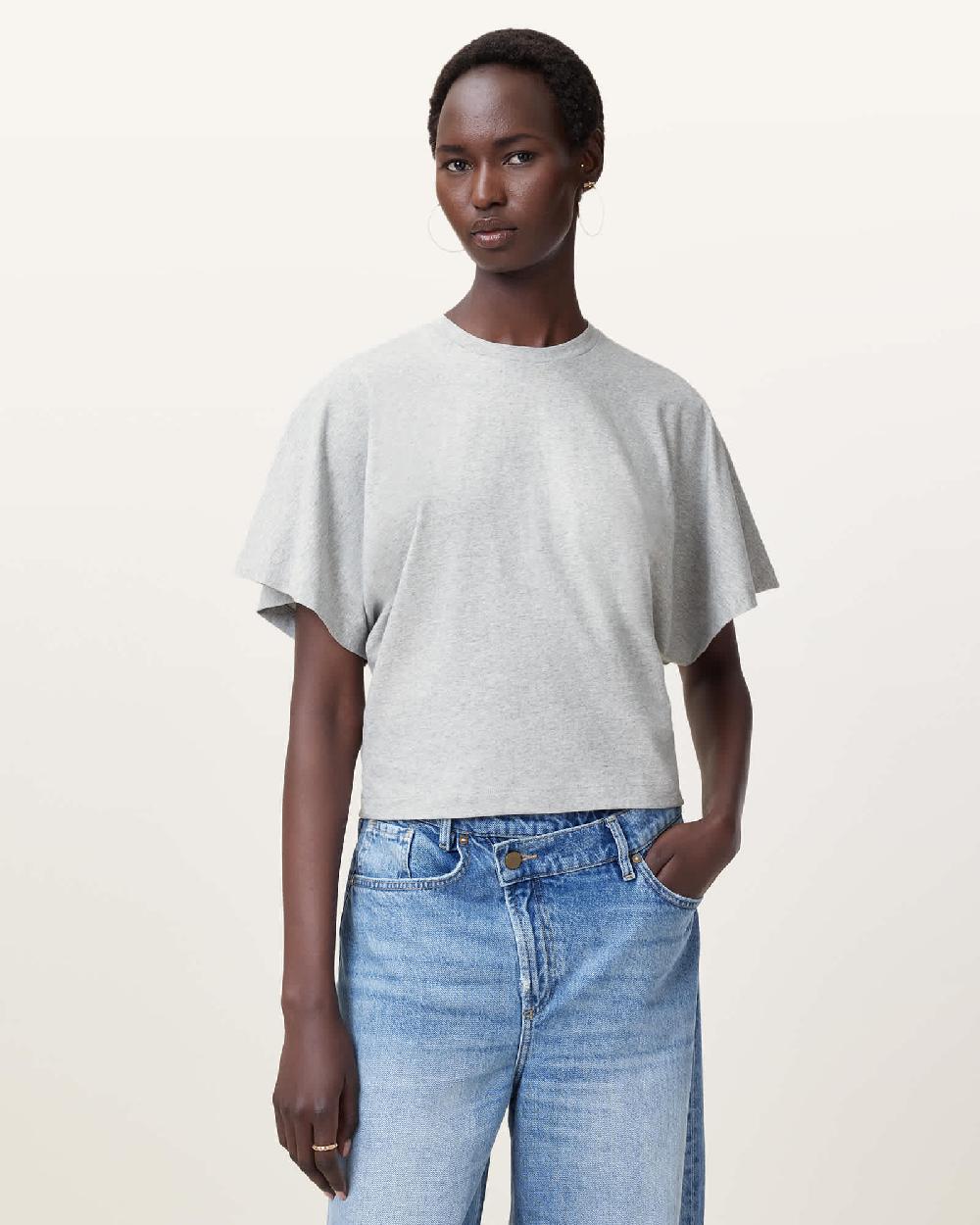 All Saints Artia Relaxed Fit T-Shirt Grey Marl