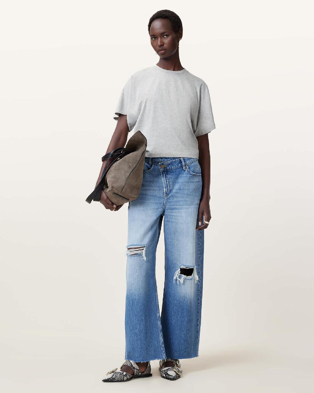 All Saints Artia Relaxed Fit T-Shirt Grey Marl