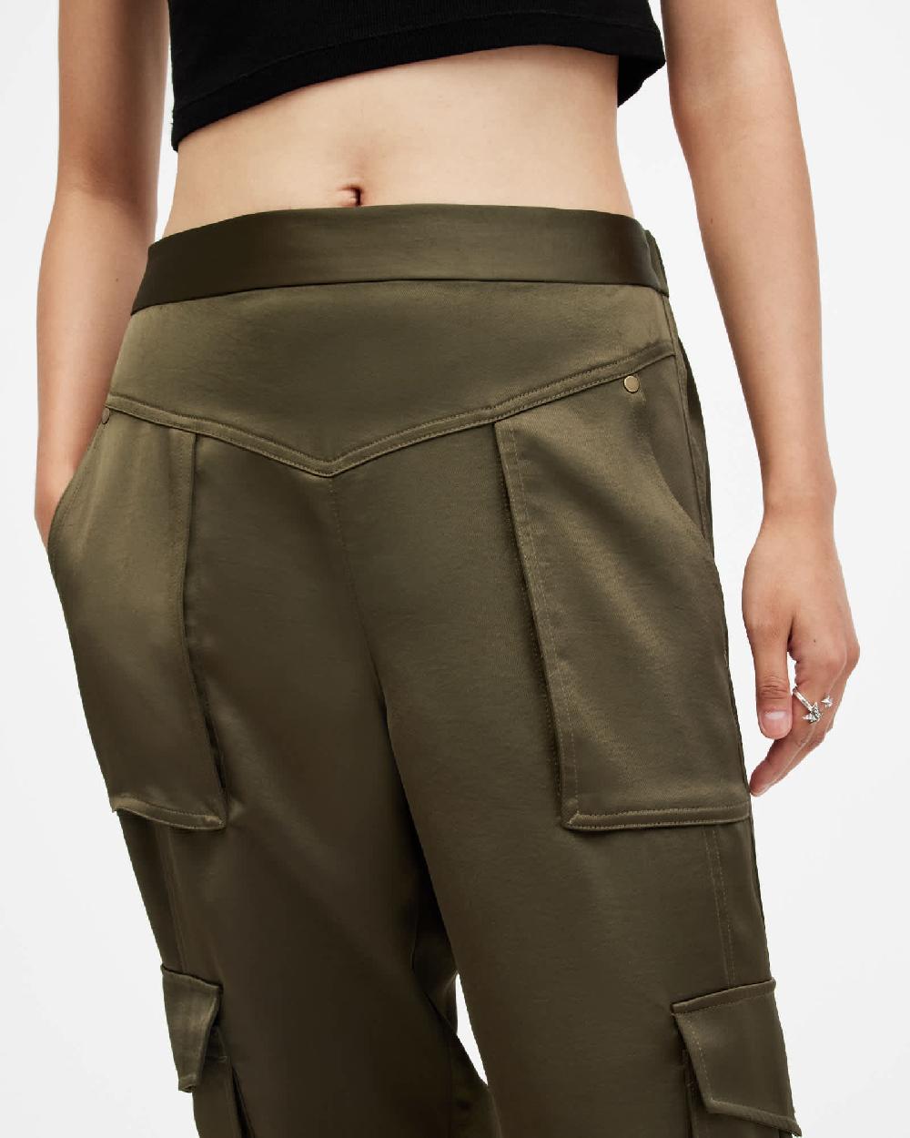 All Saints Astarte Tapered Leg Pants Green