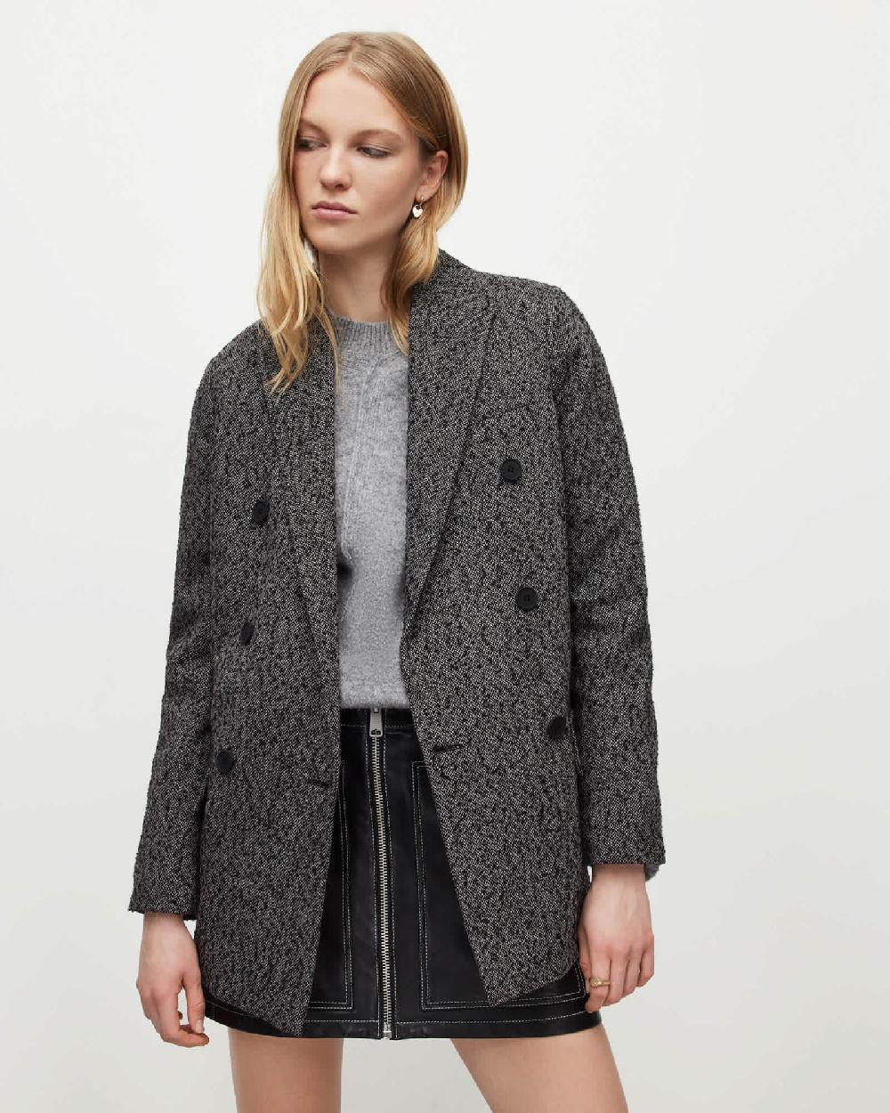 All Saints Astrid Monochrome Blazer Black/White