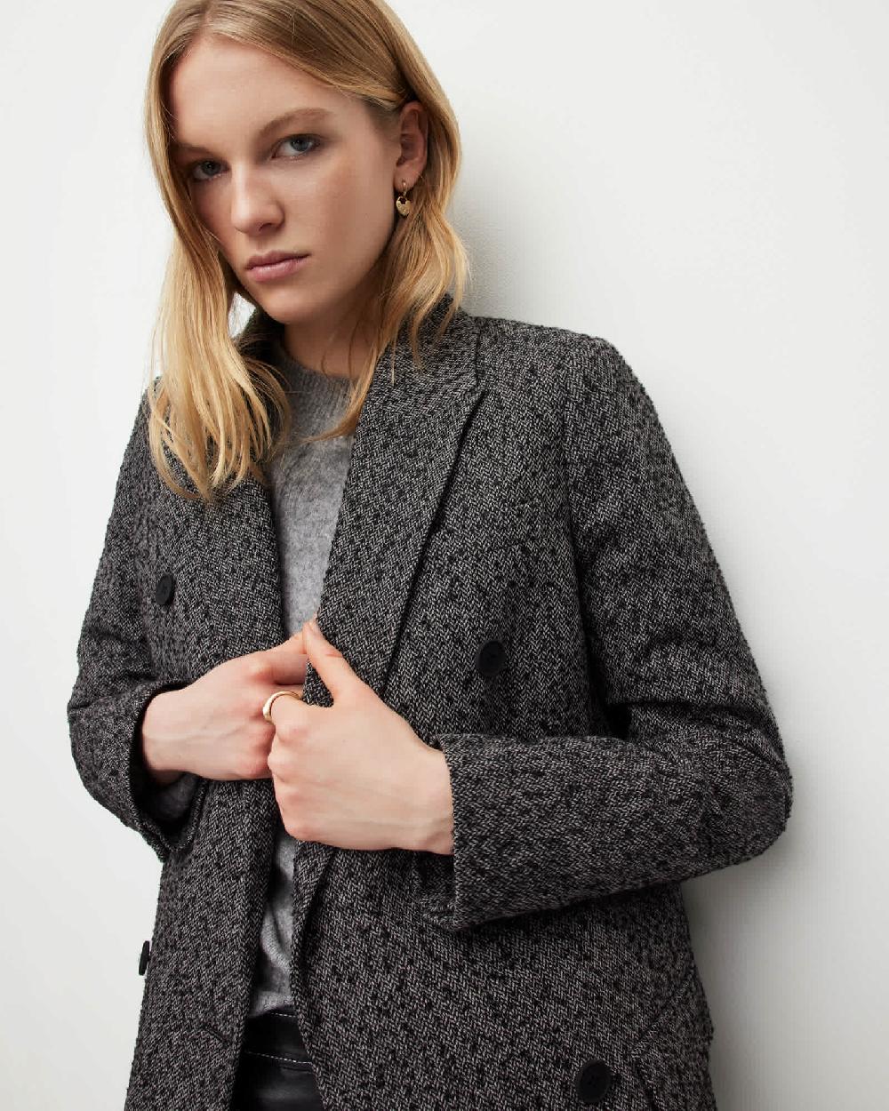 All Saints Astrid Monochrome Blazer Black/White