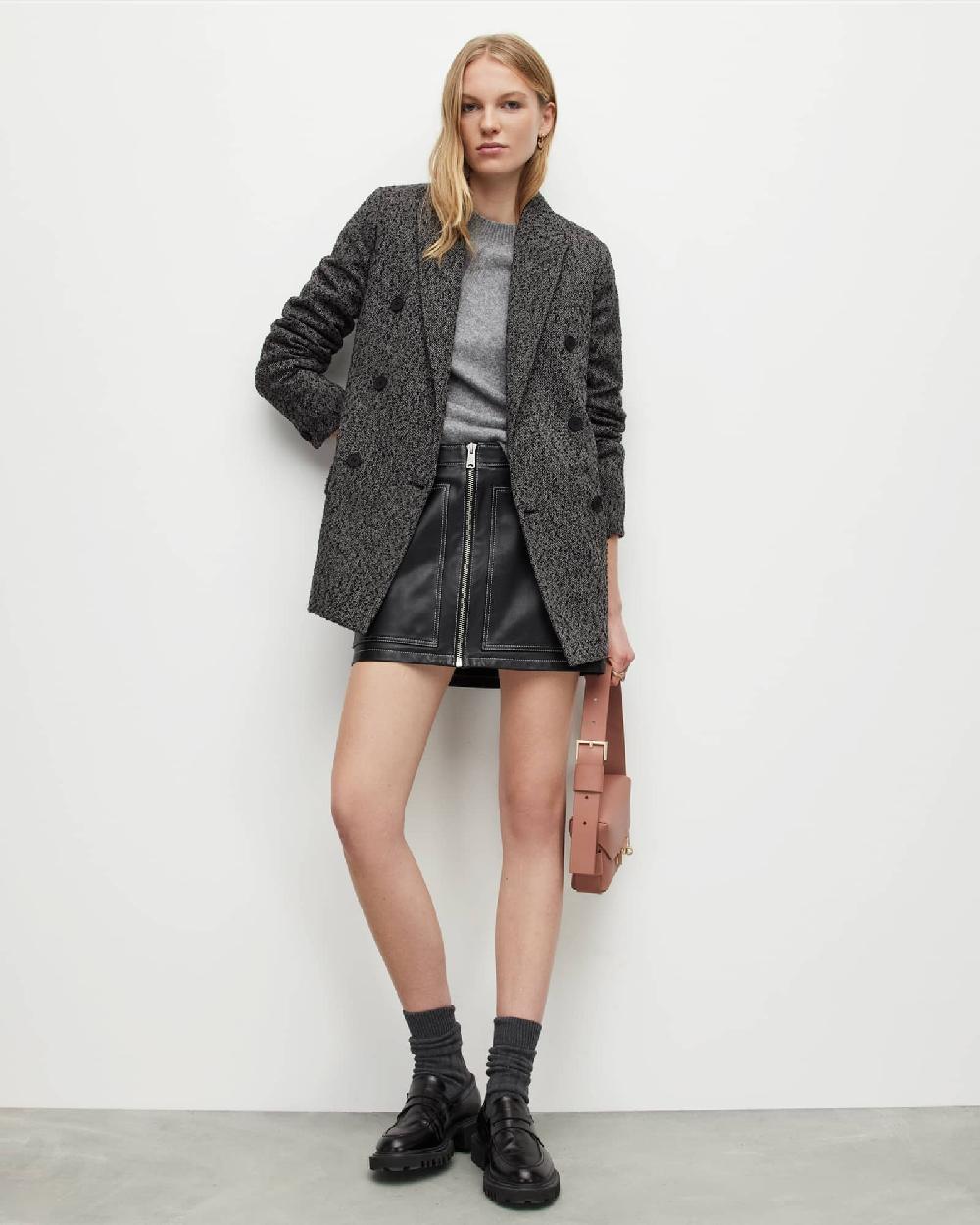 All Saints Astrid Monochrome Blazer Black/White